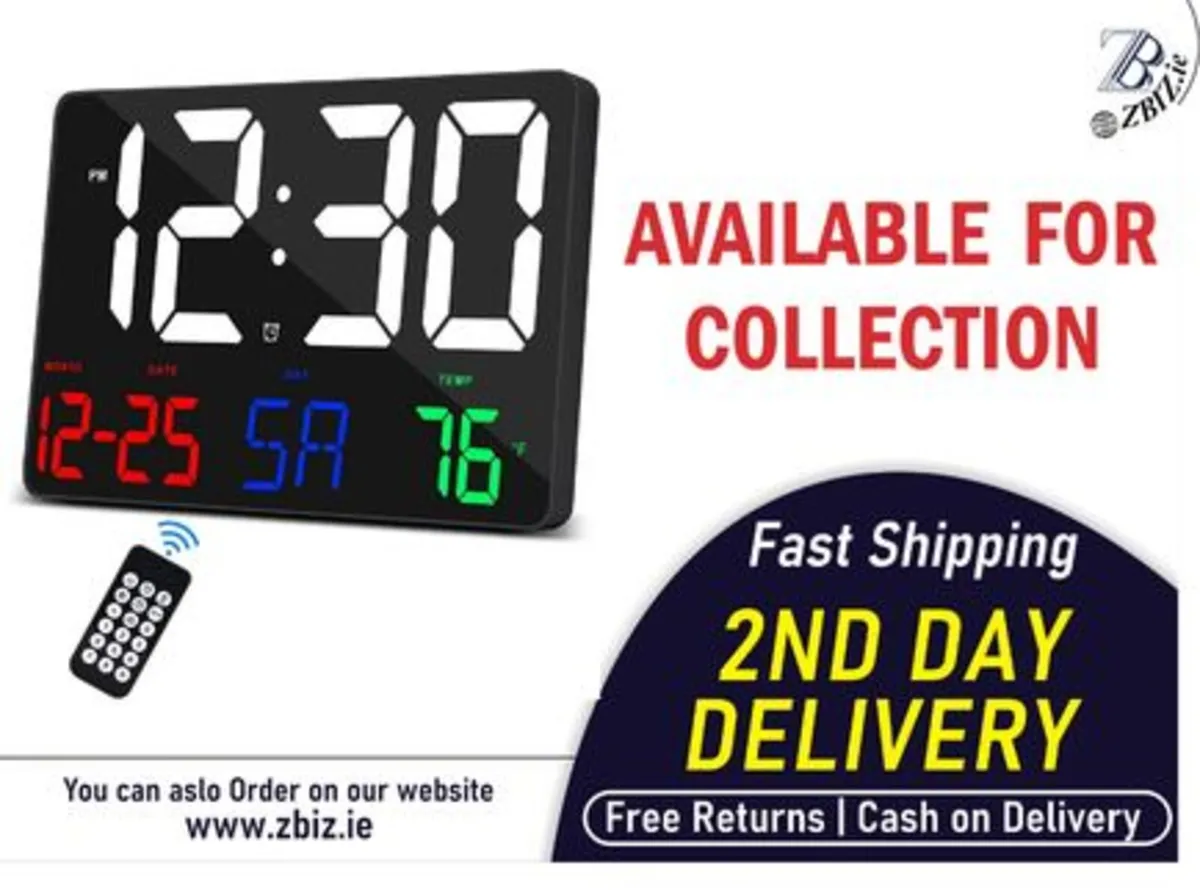 Digital Large LED Display Clock with Calendar - Image 1