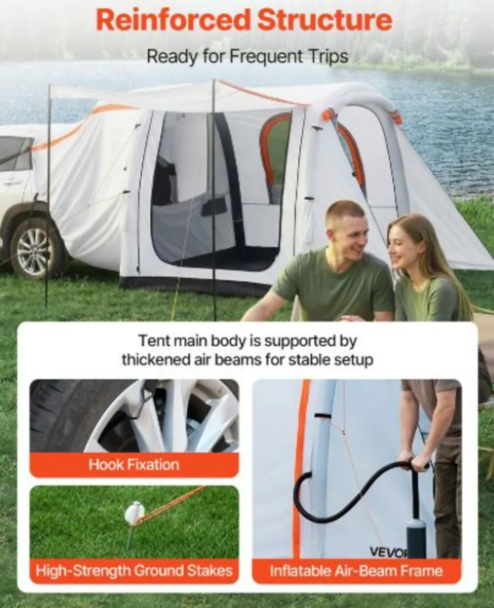 Inflatable SUV Tent with Awning, 2.44 x 2.04m - Image 2