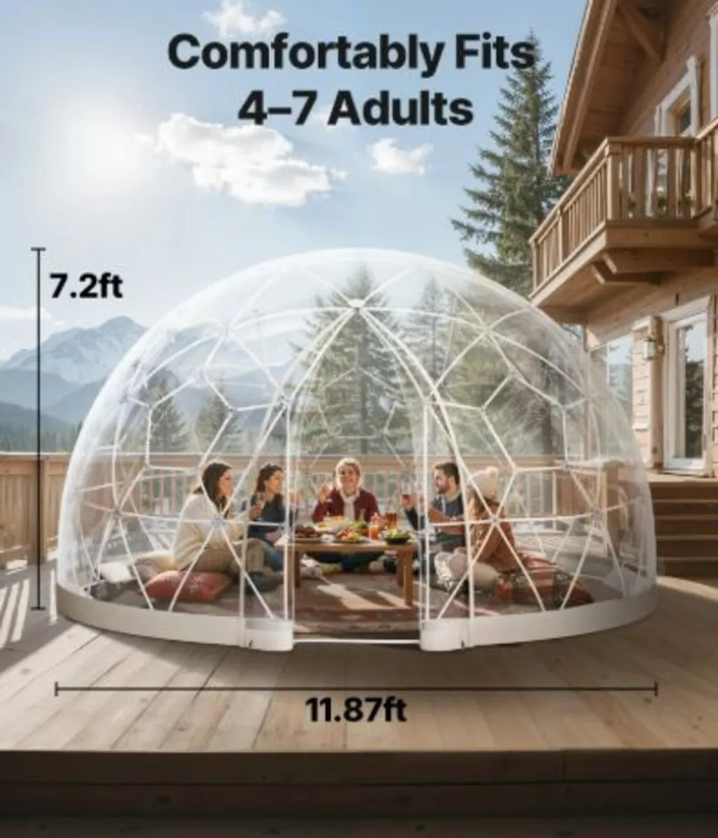 Garden Dome Igloo,3.6 x 2.2m Outdoor Clear Bubble - Image 2