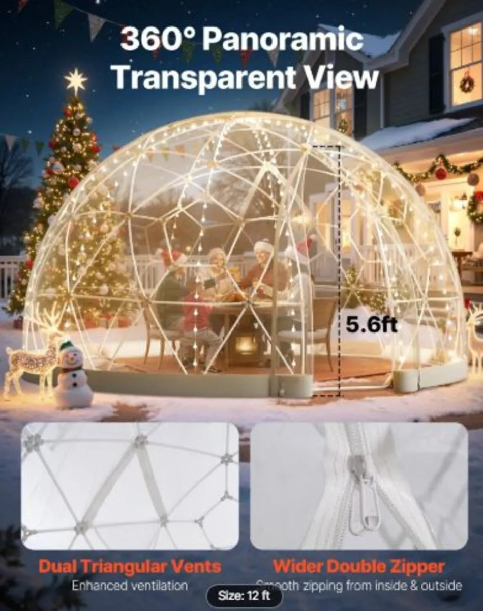 Garden Dome Igloo,3.6 x 2.2m Outdoor Clear Bubble - Image 4