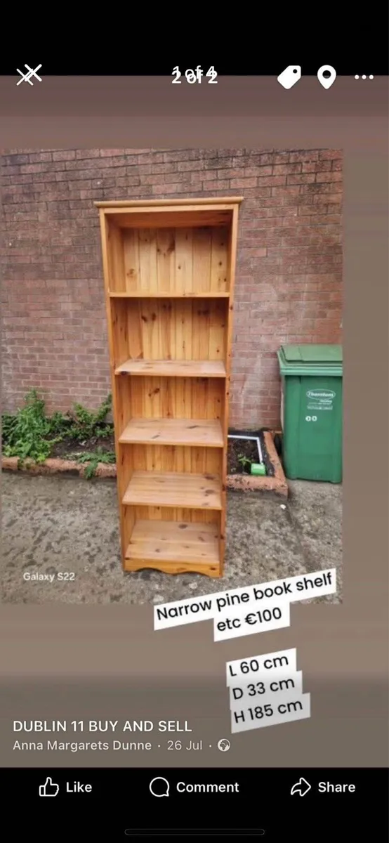 Book shelf x2 solid wooden - Image 1