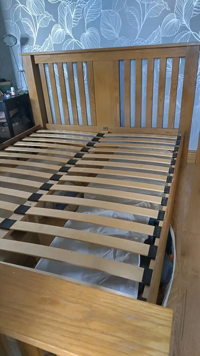 Solid wood king size bed frame - Image 1