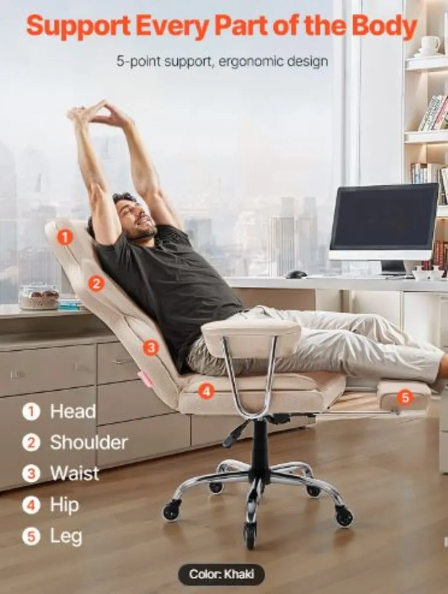 Executive Office Chair, High Back Chair,  Footrest - Image 2