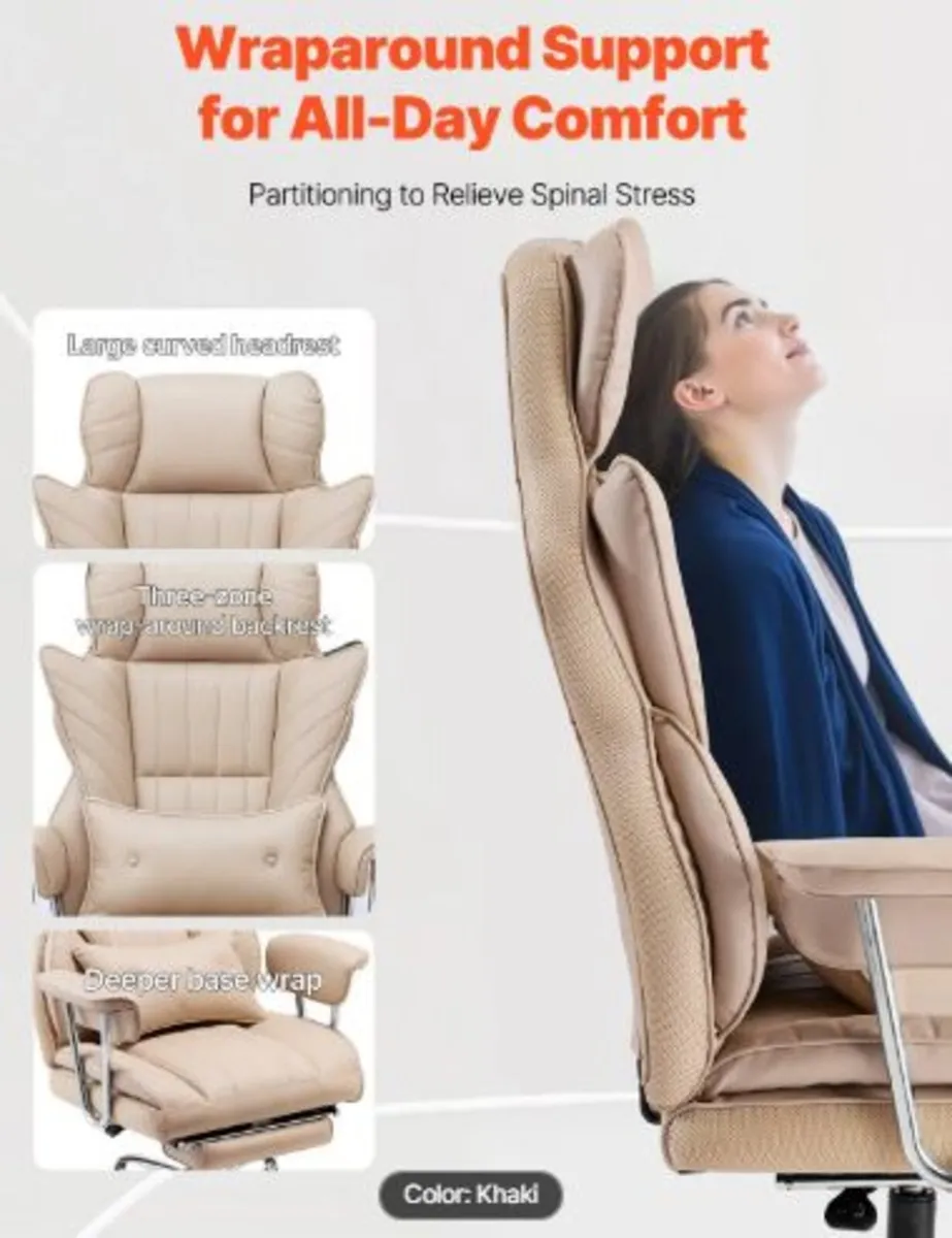 Executive Office Chair, High Back Chair,  Footrest - Image 3