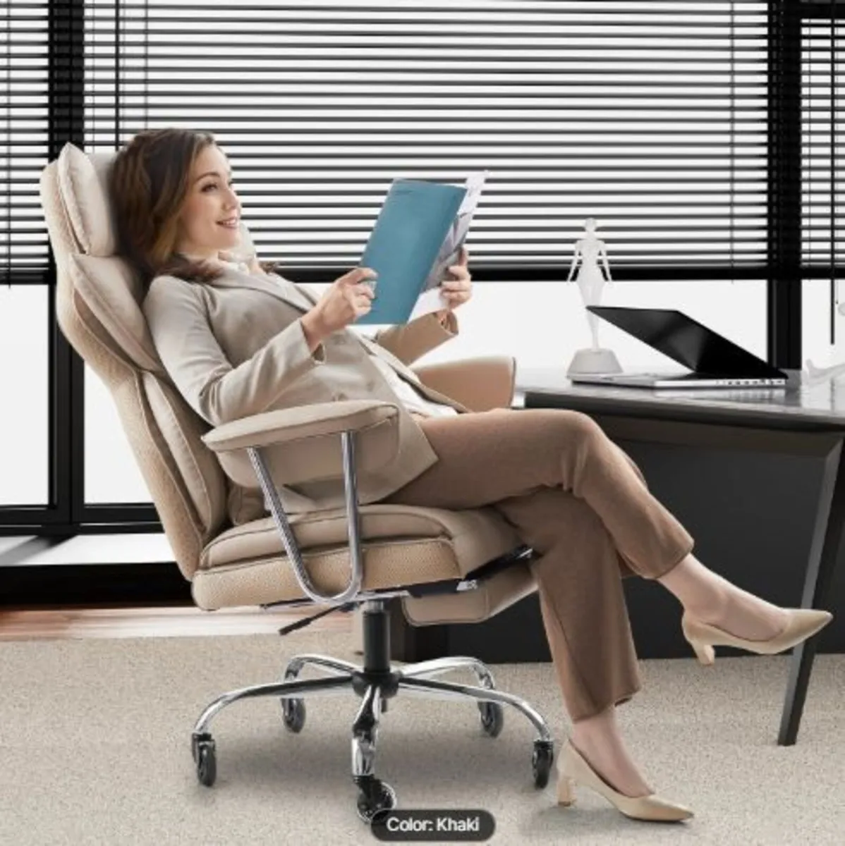 Executive Office Chair, High Back Chair,  Footrest - Image 4