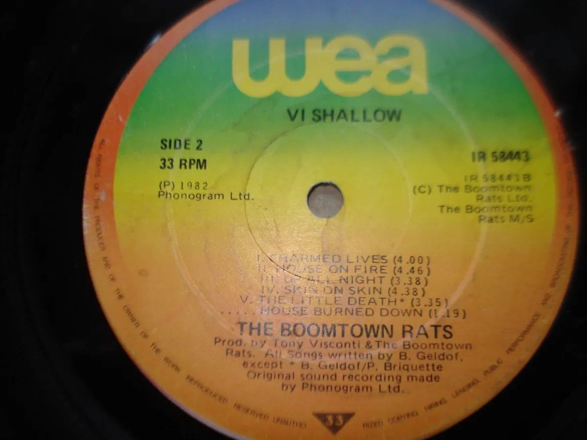 THE BOOMTOWN RATS.  1982 12 INCH VINYL LP. - Image 4