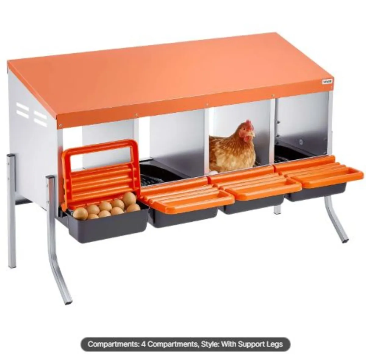 Chicken Nesting Boxes,4 Compartments, with Support - Image 1