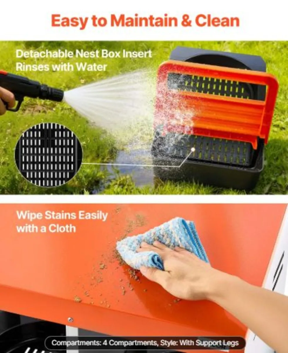 Chicken Nesting Boxes,4 Compartments, with Support - Image 4