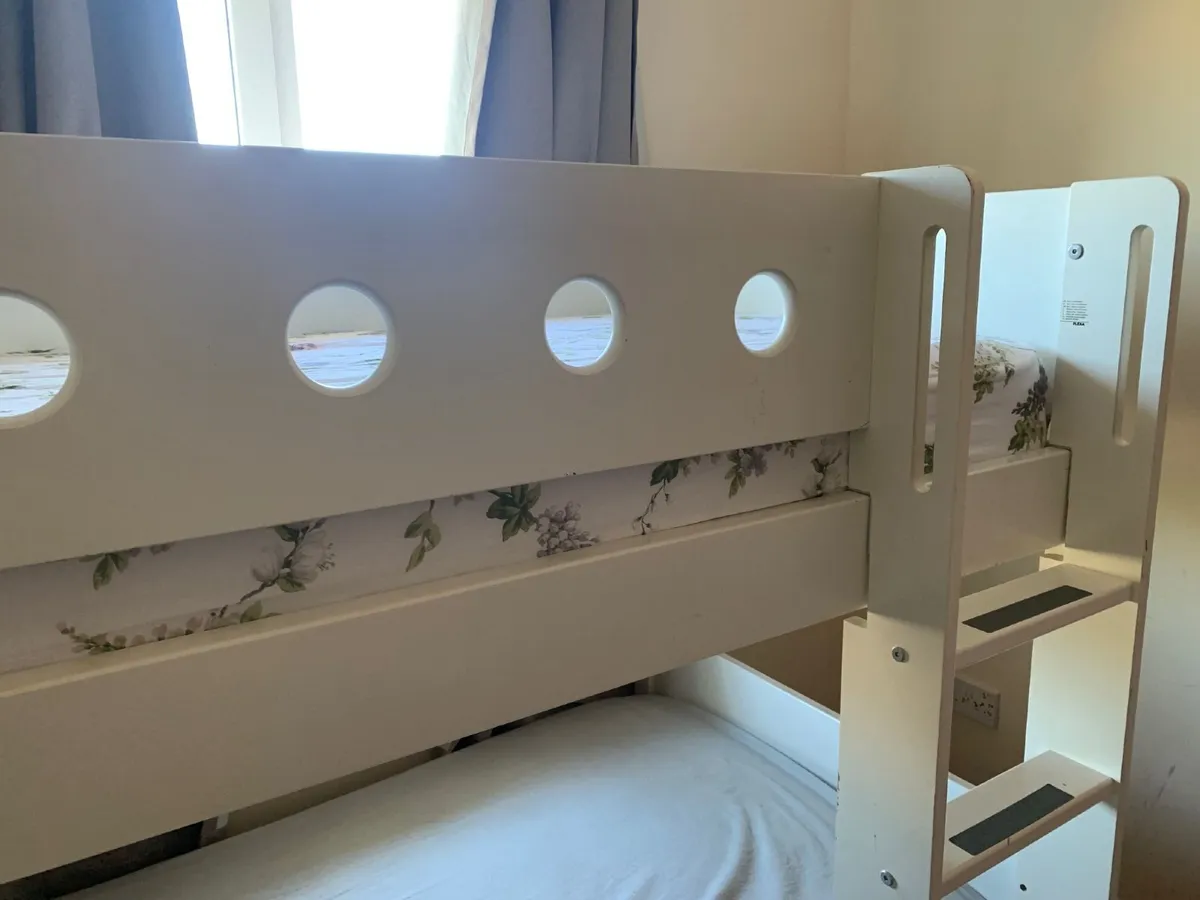 Flexa Bunk Bed– White (Includes 1 FREE Mattress) - Image 1