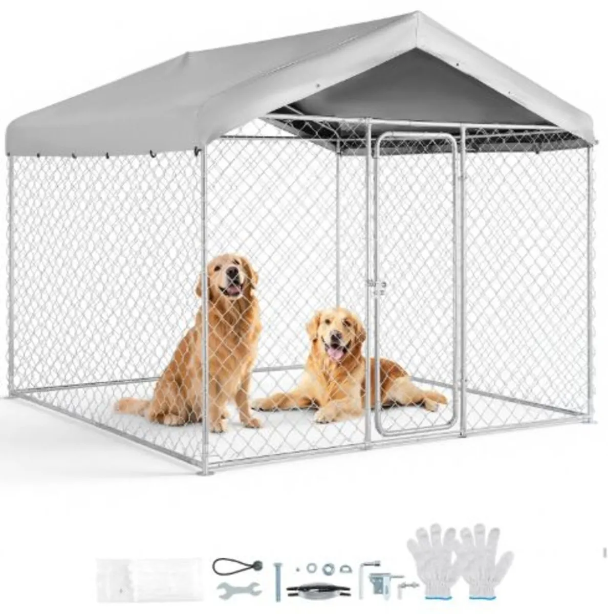 Outdoor Dog Kennel, 2.3 x 2.3 x 2.15 m Large Dog - Image 1