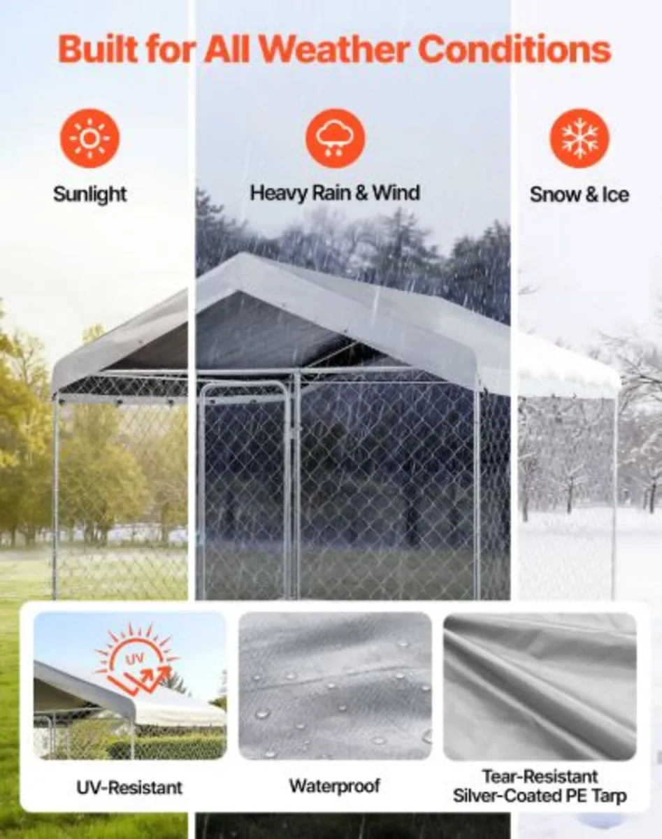 Outdoor Dog Kennel, 2.3 x 2.3 x 2.15 m Large Dog - Image 2