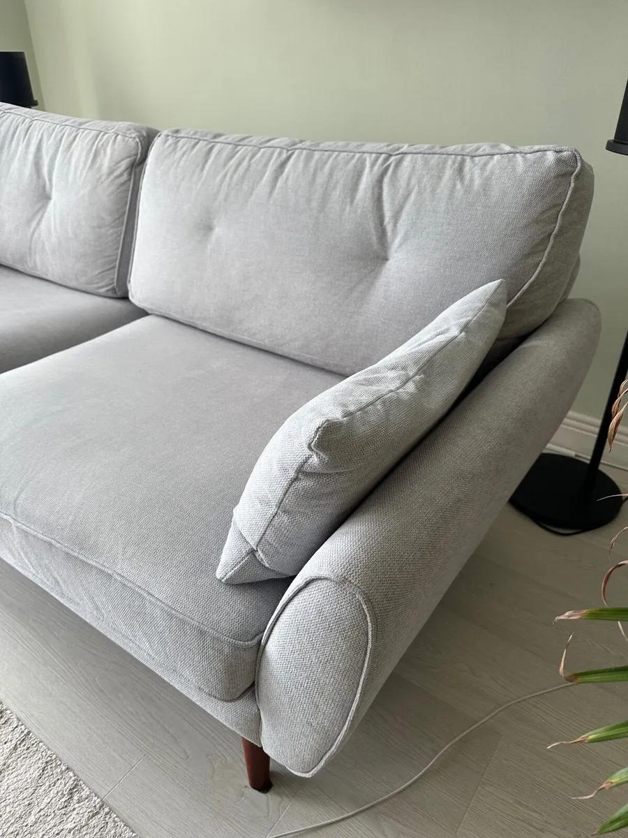 3-Seater Sofa – Natural Cream Fabric - Image 4