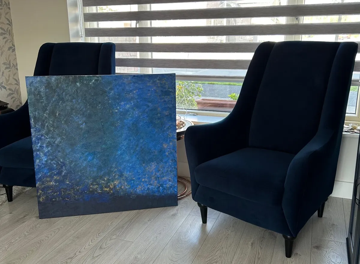 Extra large blue abstract painting - Image 2