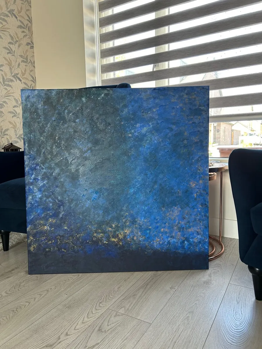 Extra large blue abstract painting - Image 1
