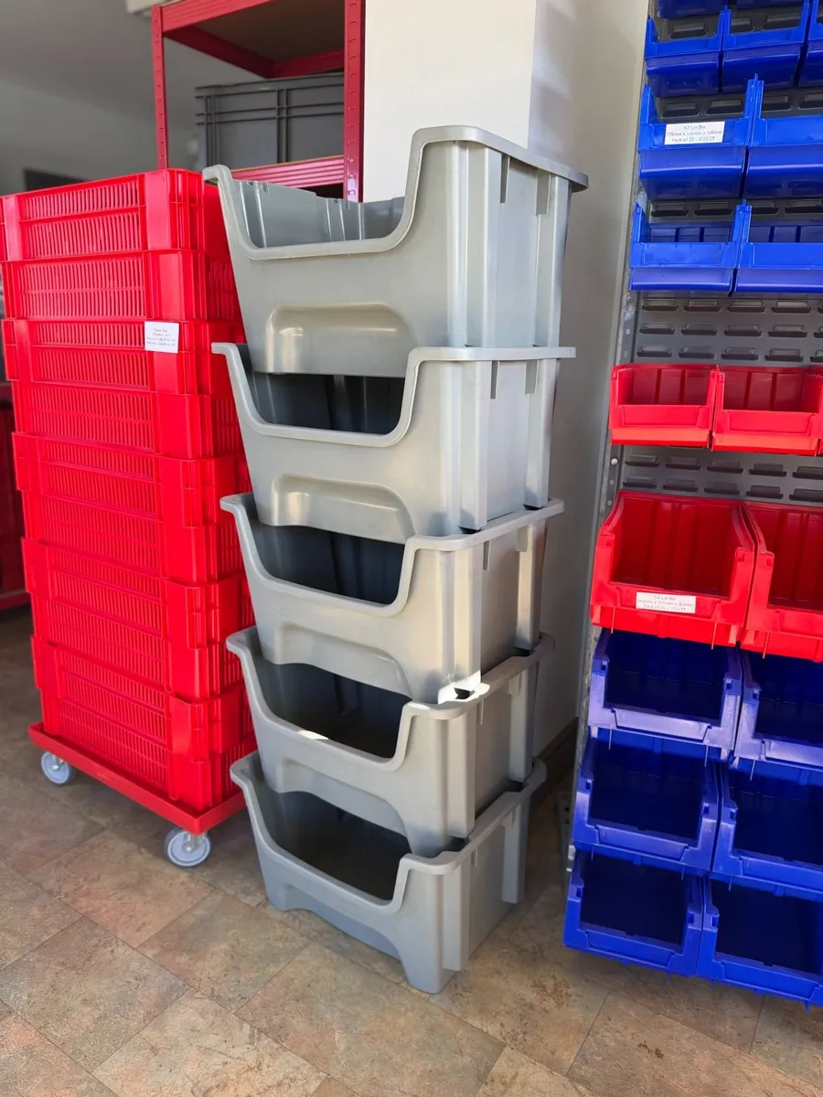 5x open front picking storage boxes - Image 1