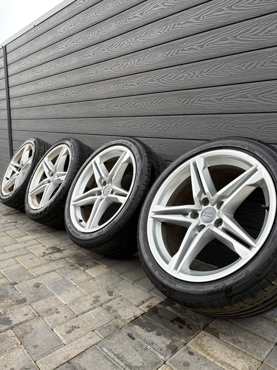 18” GENUINE AUDI A4 S-LINE ALLOY WHEELS & TYRES - Image 1