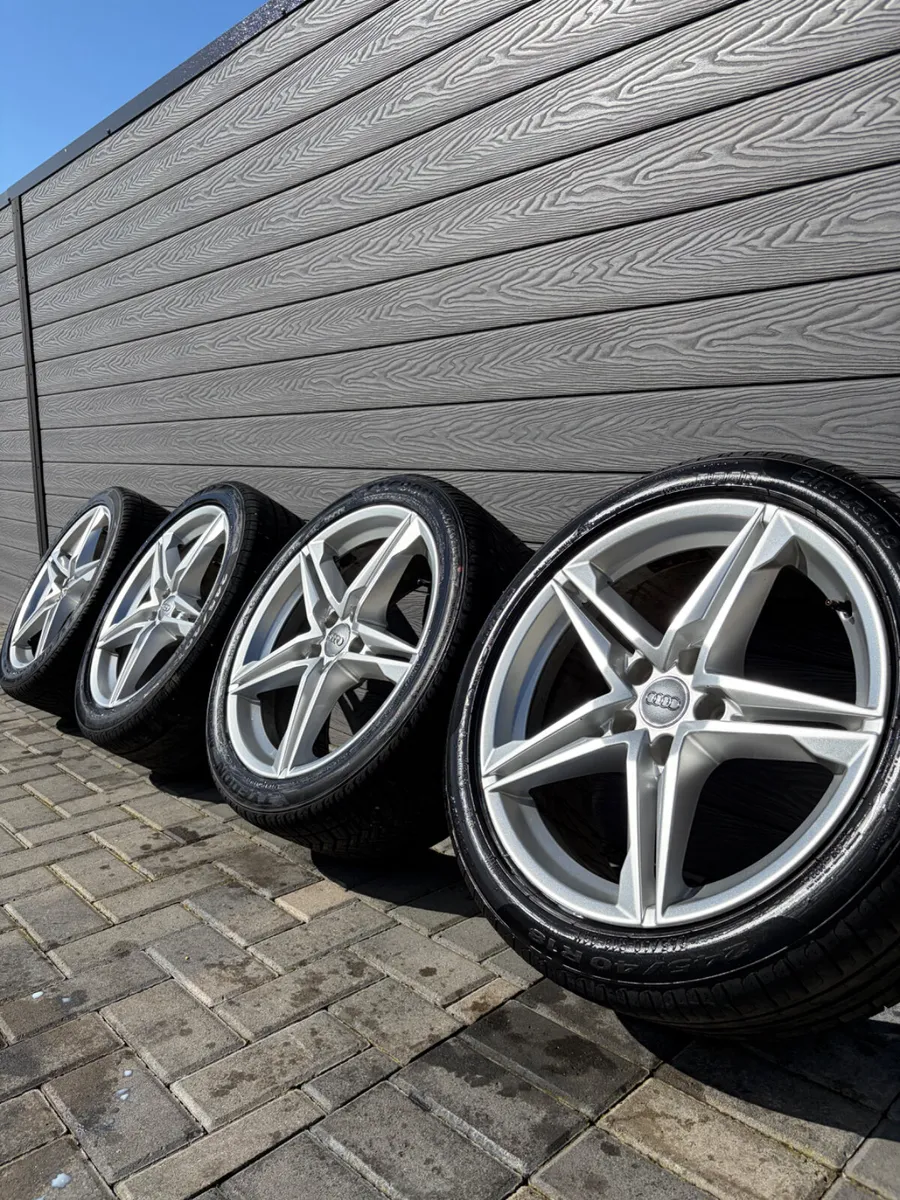 18” GENUINE AUDI A4 S-LINE ALLOY WHEELS & TYRES - Image 1