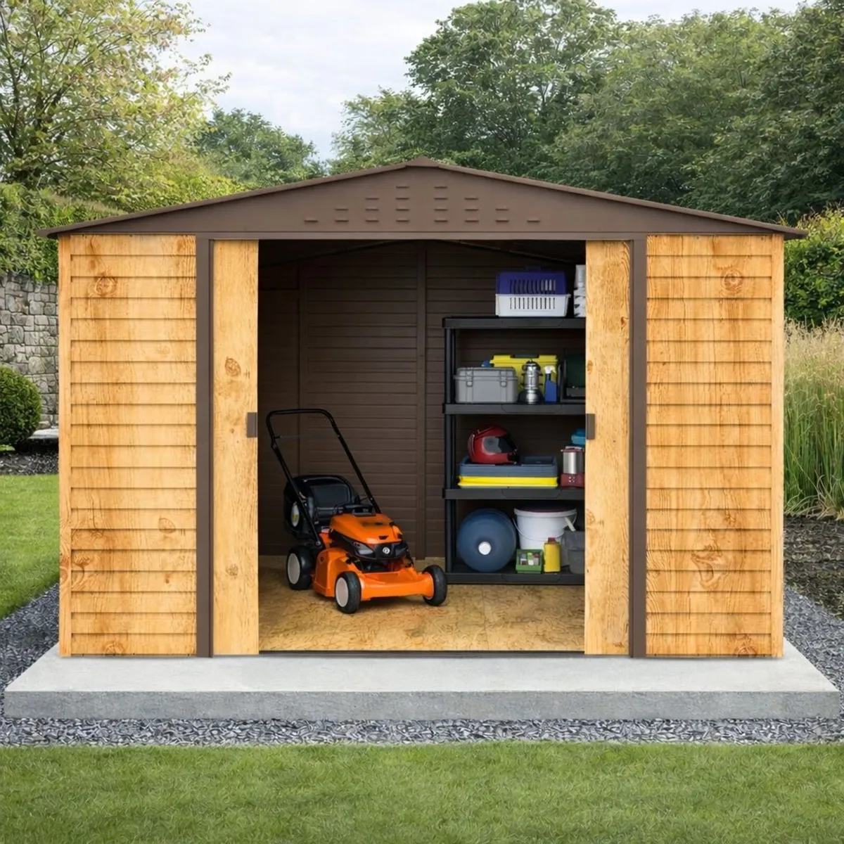 🏡 Alpine 10x10 Steel Garden Shed – Free Floor Fra - Image 1