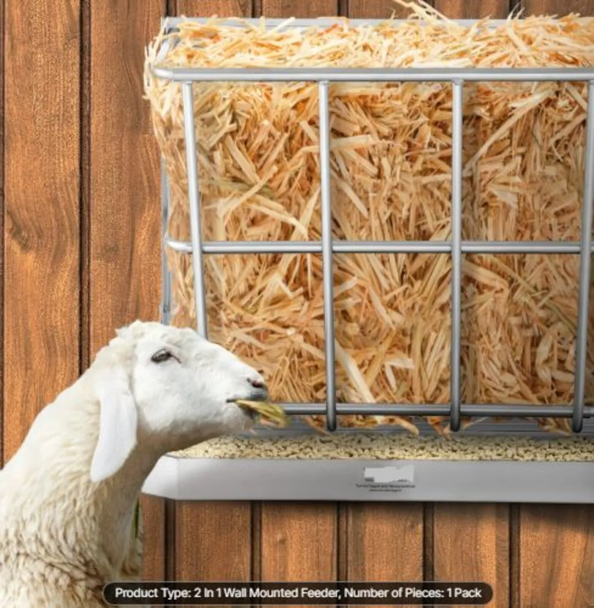 Goat Hay Feeder,21 Gallons Large Capacity, 2 in 1 - Image 4
