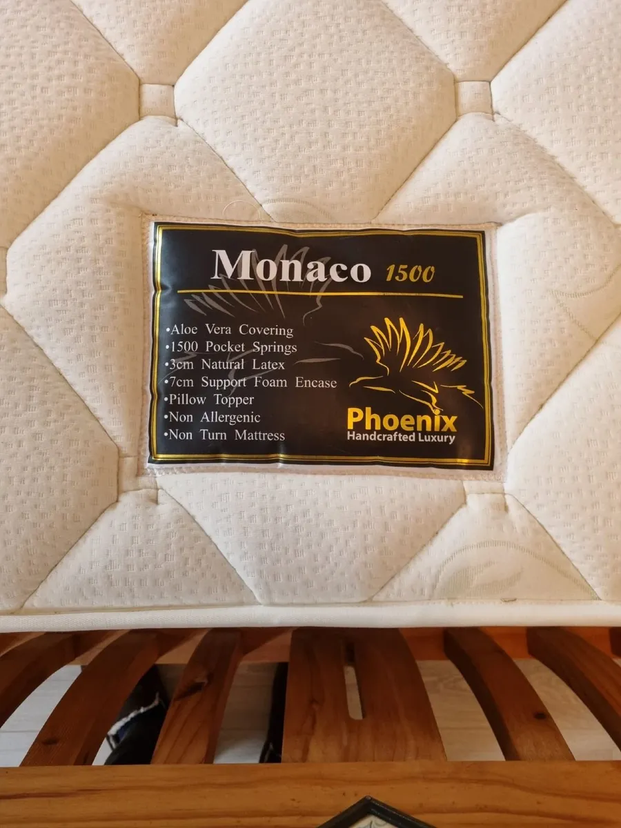 5ft Solid Wood Bed and Mattress - Image 1