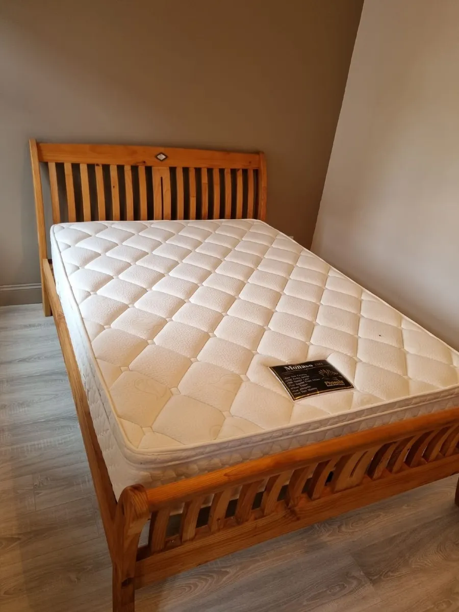 5ft Solid Wood Bed and Mattress - Image 3