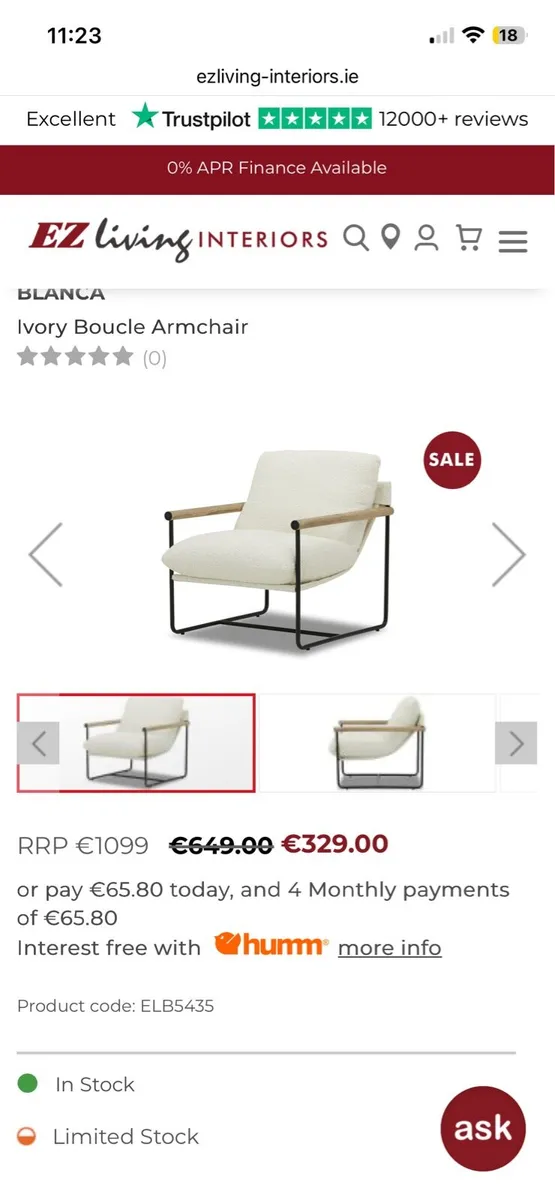 Bargain! Beautiful white chair never used - Image 2