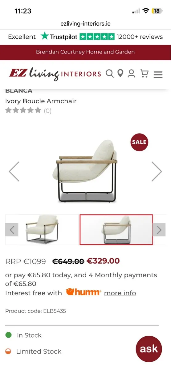 Bargain! Beautiful white chair never used - Image 3