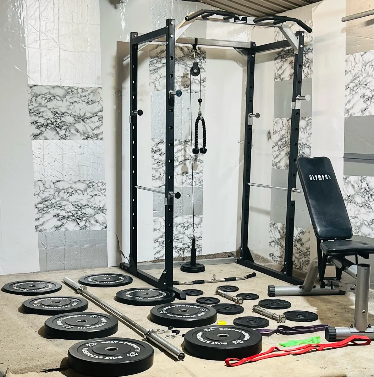 BRANDED WEIGHTS BARBELL POWER RACK PULLY CABLE +++ - Image 2