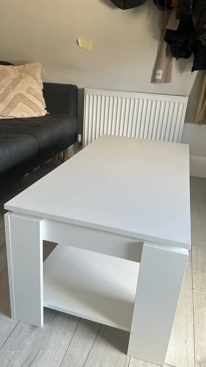 White Lift-Up Coffee Table with Storage - Image 1