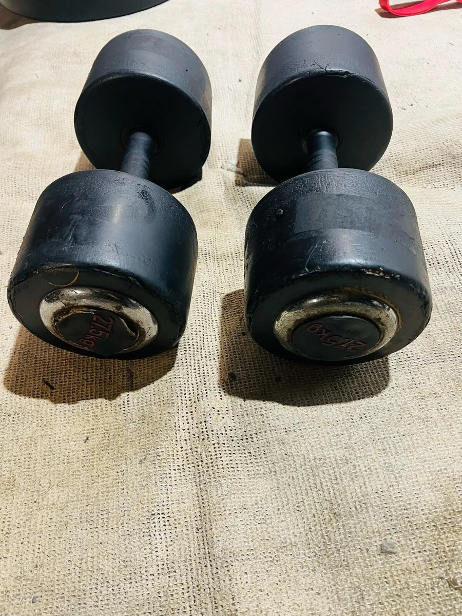 2 X 27.5 kg dumbbells - Image 4