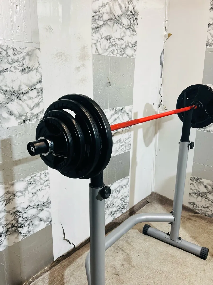 80KG OLYMPIC WEIGHTS WITH BATTERY RACK BENCH - Image 4