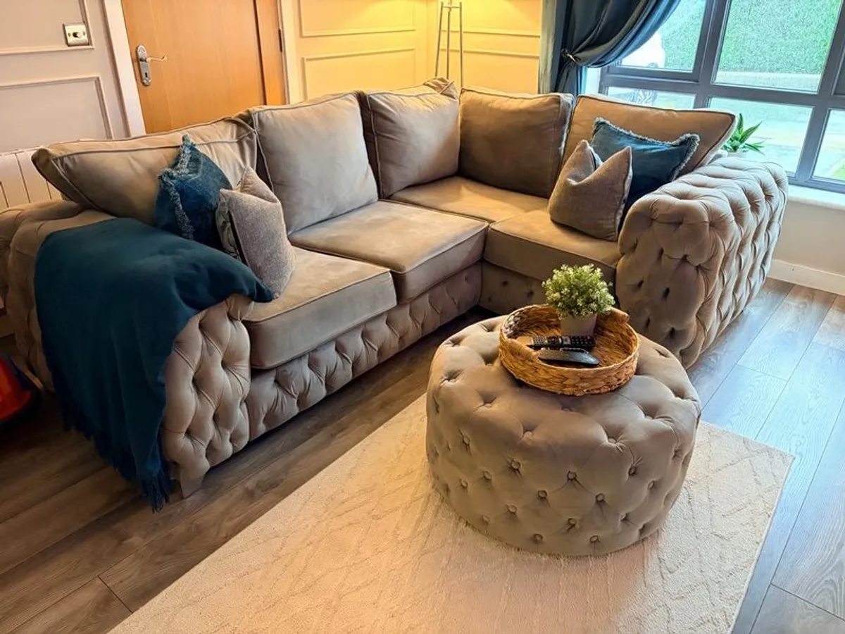 couch and matching footstool for sale