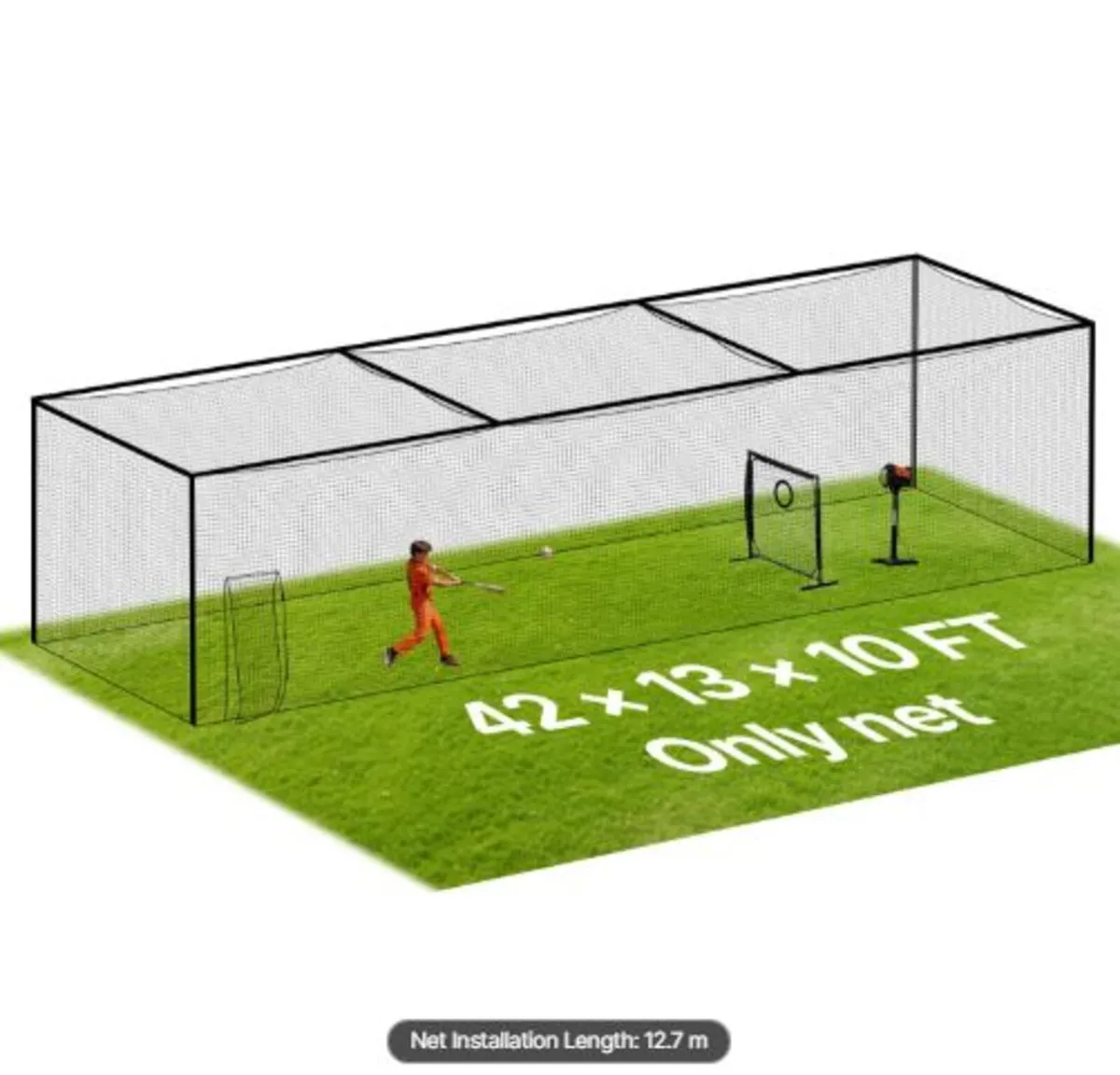 Baseball Batting Cage,12700x3900x3080mm Freestand - Image 1