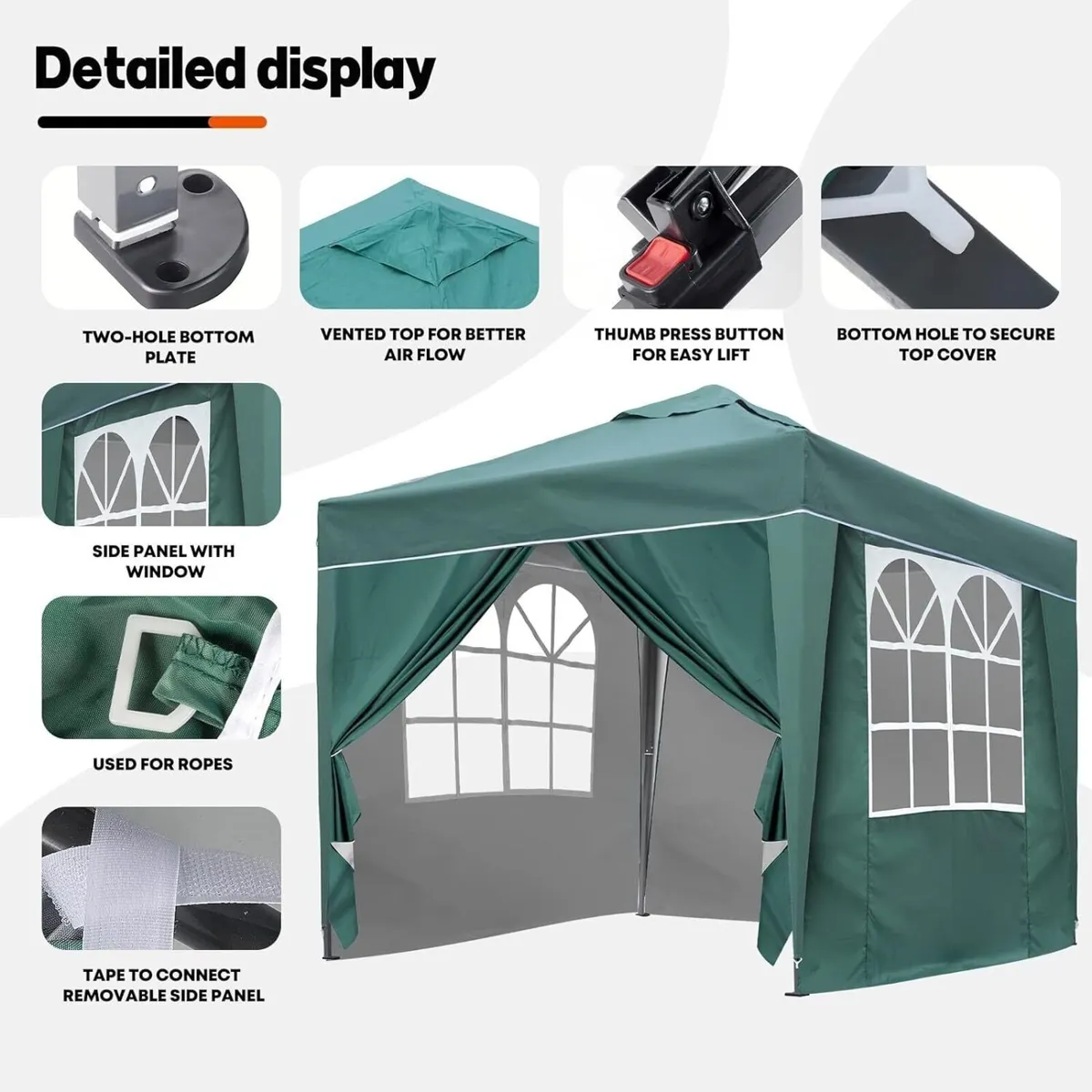 3x3m Waterproof Pop Up Gazebo Outdoor Canopy - Image 2