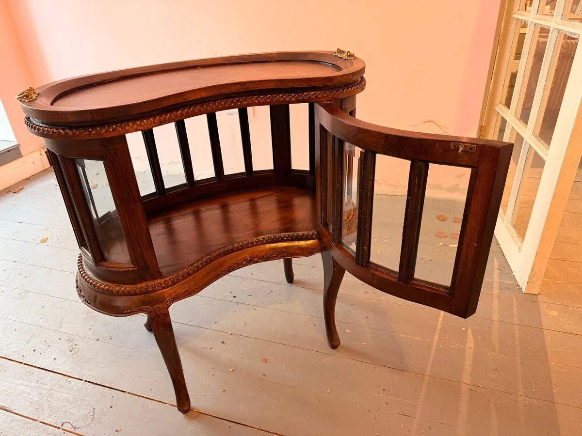 Drinks cabinet, bar cabinet, antique, glass - Image 3