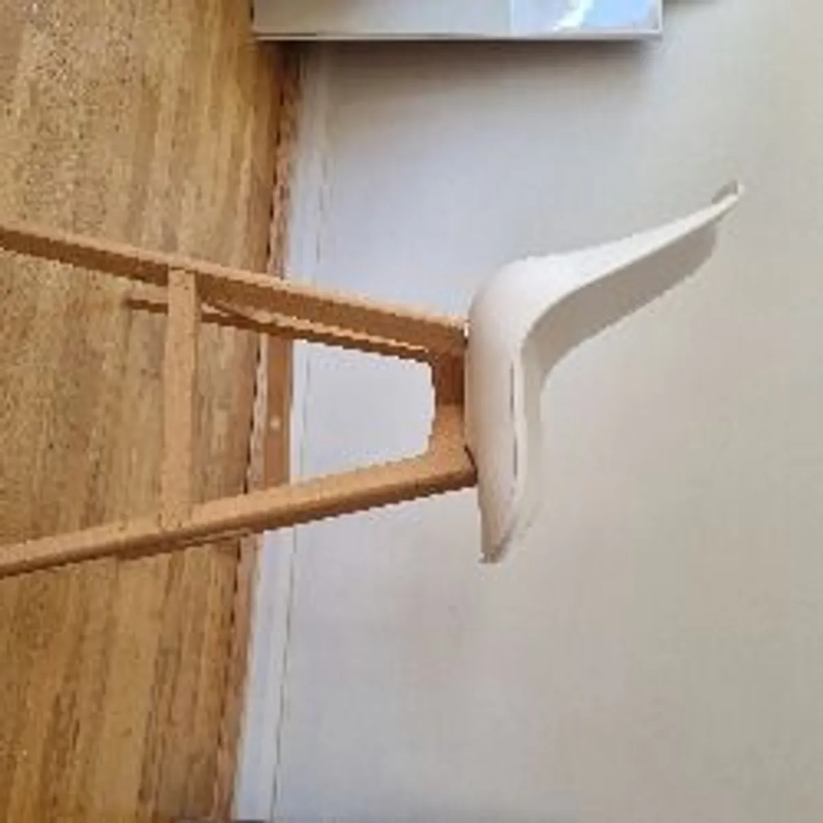 2 Modern White & Wood Kitchen Bar Stools - Image 4