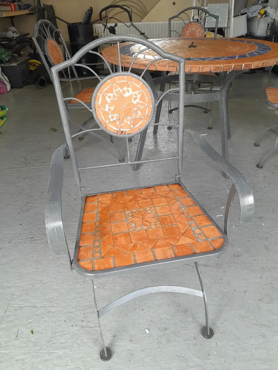 Morrocan stone style garden furniture table and ch - Image 2