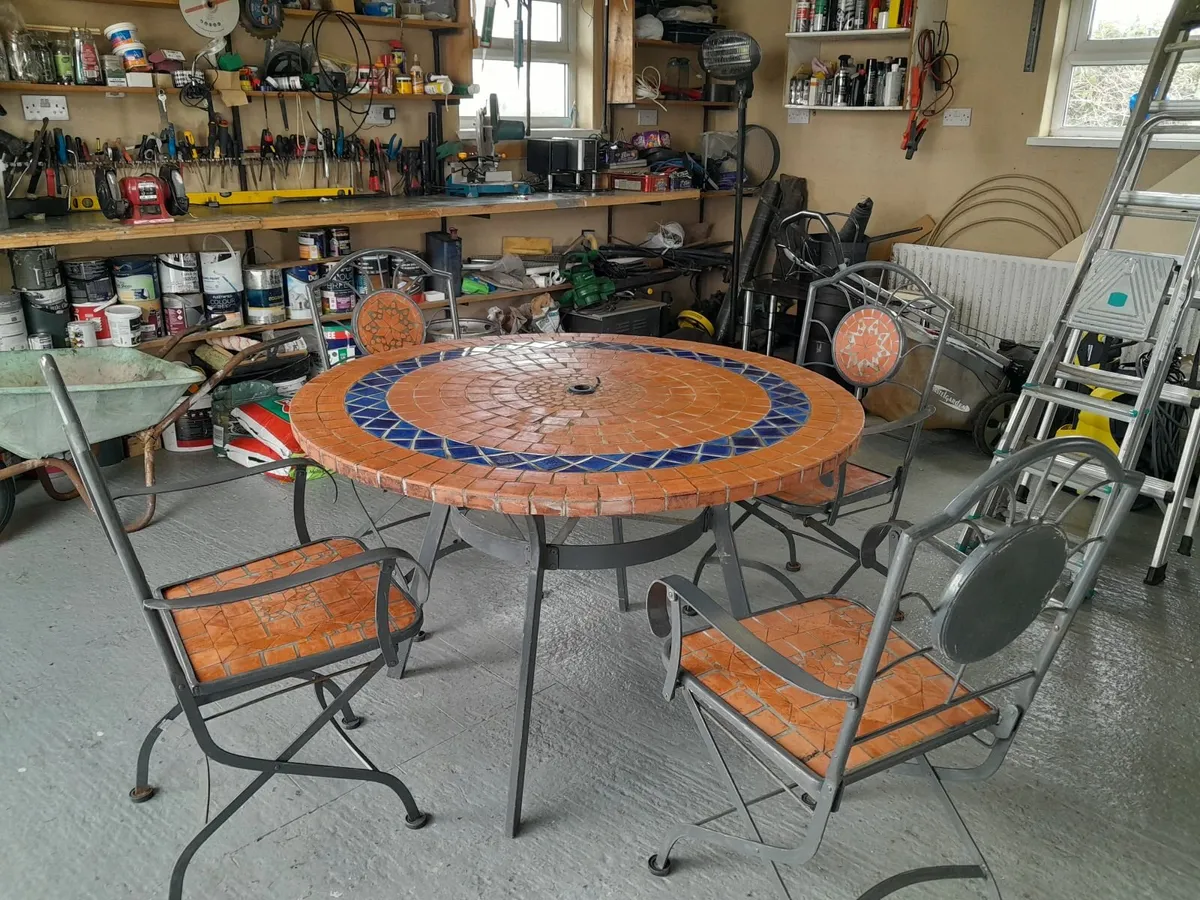 Morrocan stone style garden furniture table and ch - Image 4