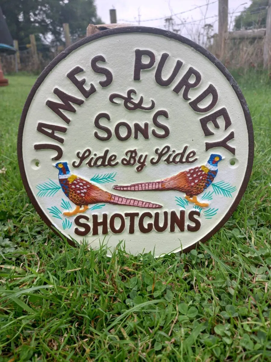 Purdy's Shotguns Cast Iron Sign
