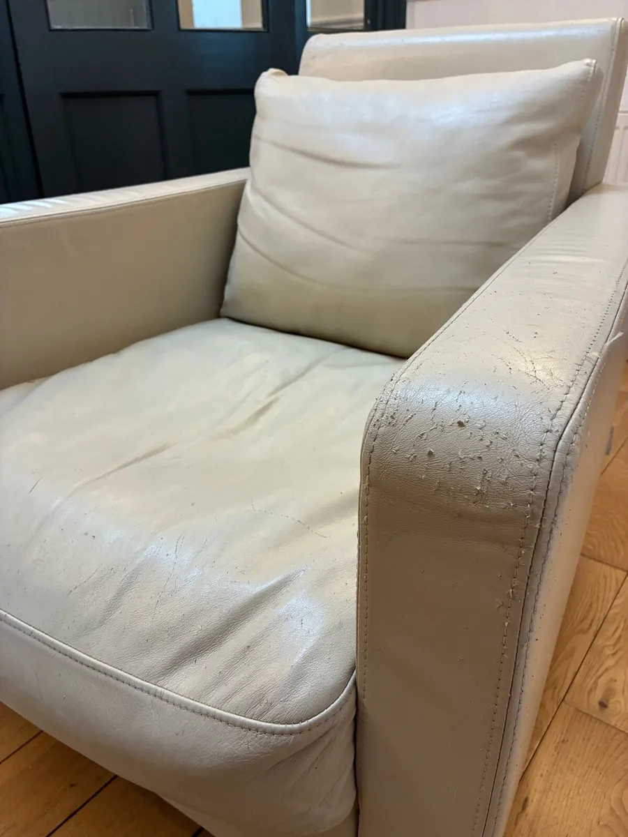 Habitat leather armchair - Image 4