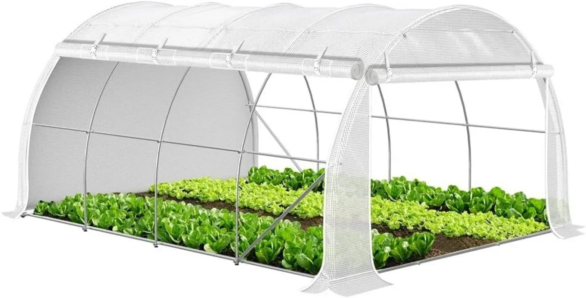 Large Polytunnel Greenhouse 4x3x2m 12m² White - Image 2