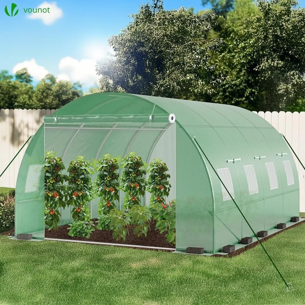 Large Polytunnel Greenhouse 4x3x2m 12m² White - Image 4