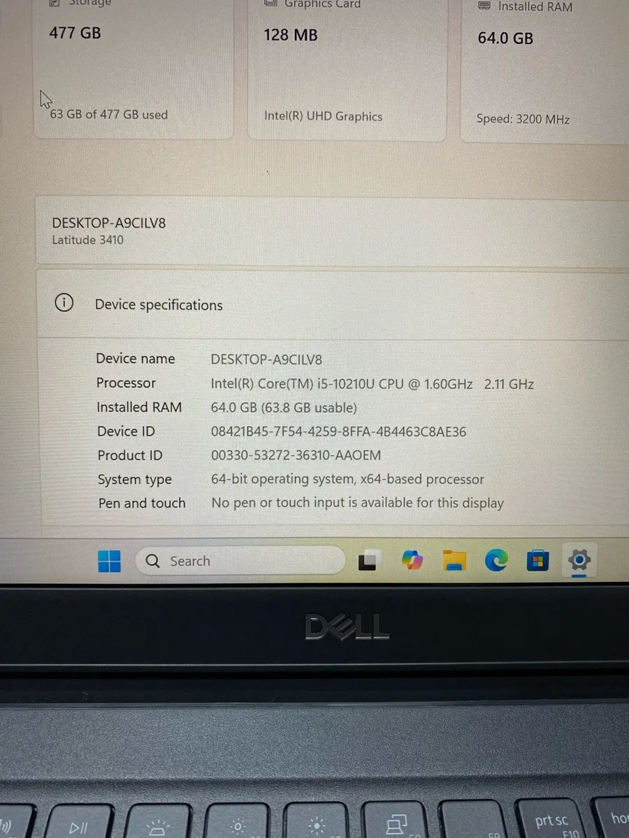 Dell Laptop i5 pro 10 Gen 64gb ram windows - Image 4