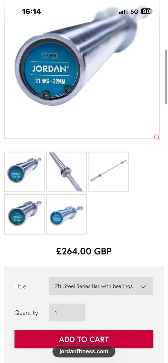 JORDAN PRO OLYMPIC BARBELL RATED TO 680KG!! CHEAP! - Image 1