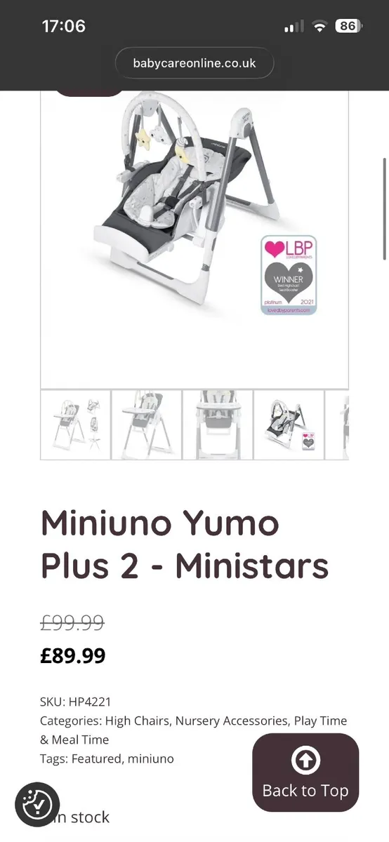 Miniuno Yumo Plus 2 High Chair - Image 2