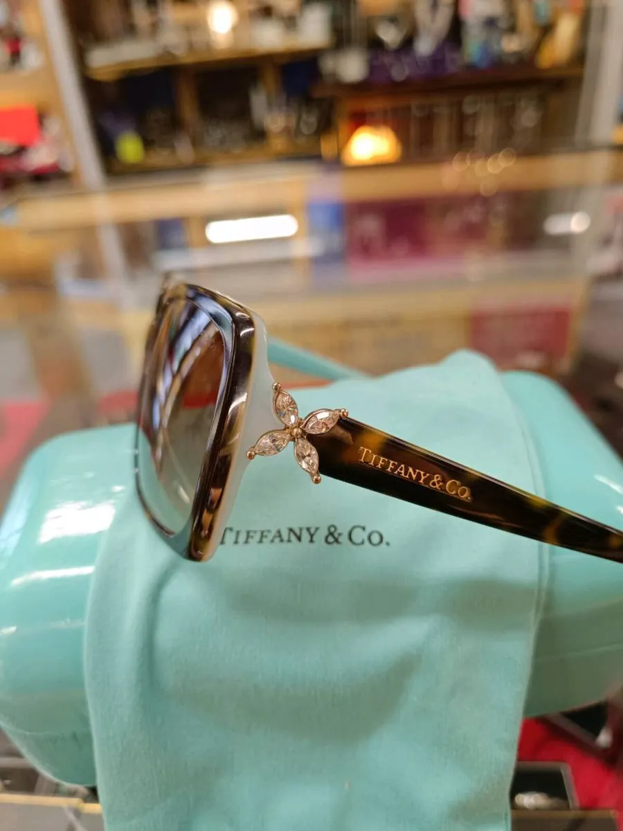 Ladie's Tiffany & Co Sunglasses Turquoise & Diaman - Image 3