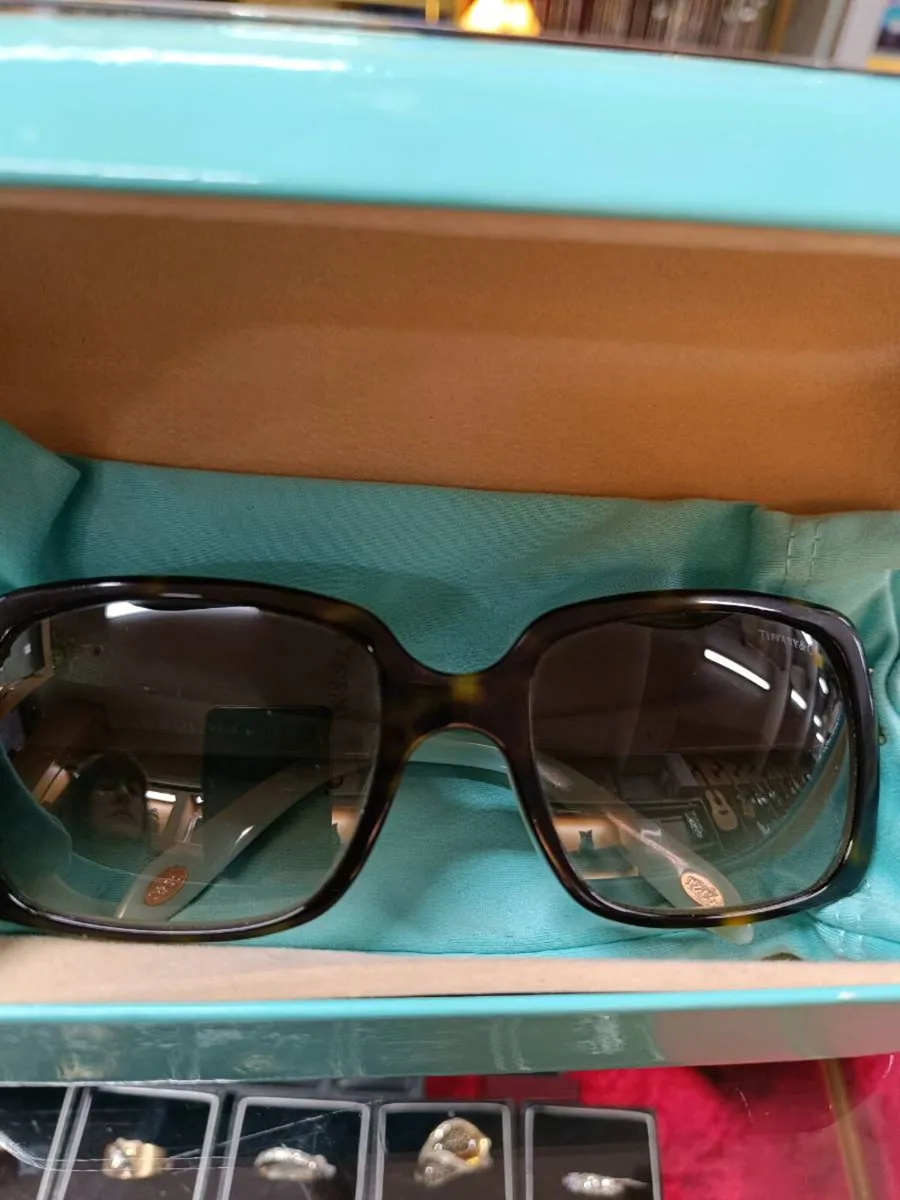 Ladie's Tiffany & Co Sunglasses Turquoise & Diaman - Image 1