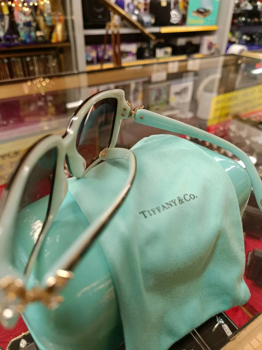 Ladie's Tiffany & Co Sunglasses Turquoise & Diaman - Image 2