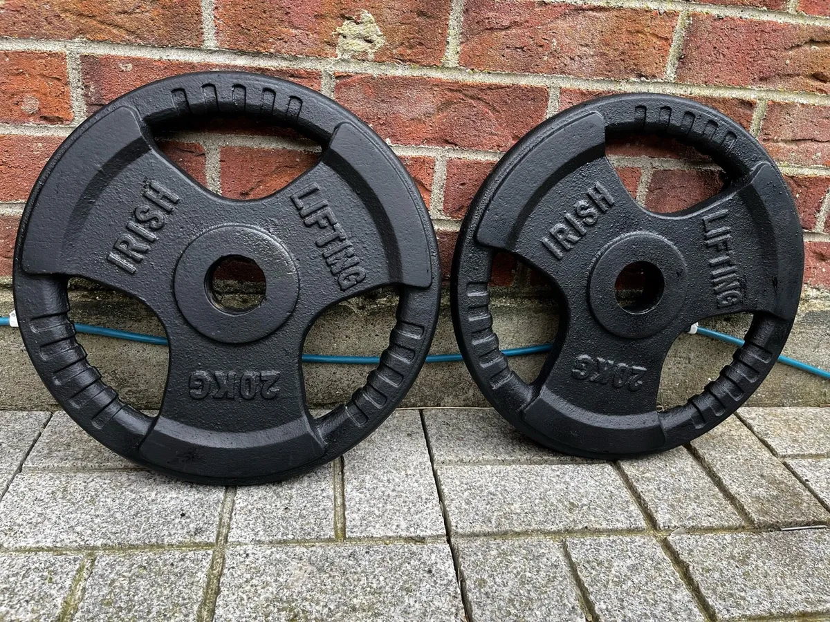 2x20kg Irish lifting Olympic tri grip weight