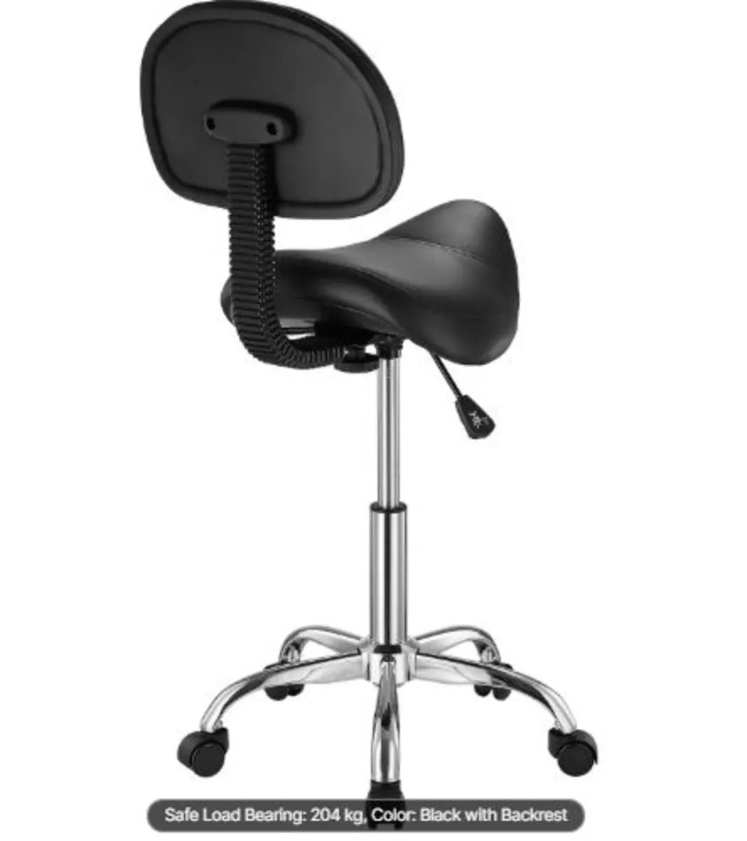 Saddle Stool with Back Support and Wheels,450 LBS - Image 4